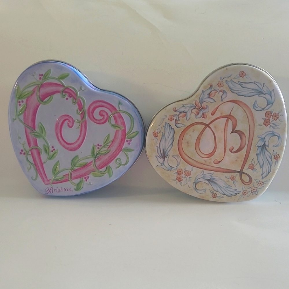 Brighton Heart Tins with Floral and Vine Motifs